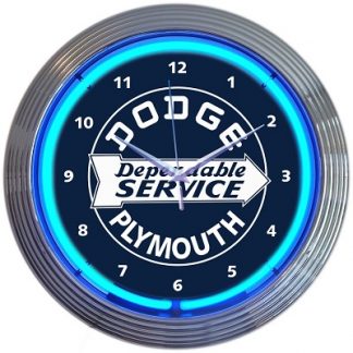 Neonetics Dodge & Plymouth Service Blue Neon Clock (CCC)