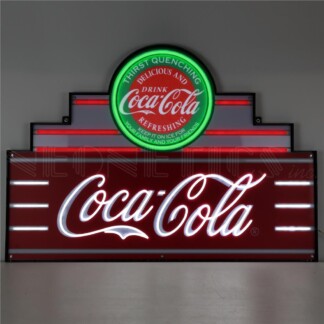 Neonetics 29ADCCG Art Deco Maurquee Coca-Cola LED Flex-Neon Sign in Steel Can 39" x 28" (CCC)