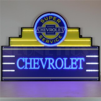 Neonetics 29ADCHV Chevrolet Super Service LED Flex-Neon Sign in Steel Can 39” x 28” (CCC)