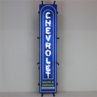 Neonetics Chevrolet Sales & Service Vertical Junior Neon Sign 5SMLVC 34" x 9" (CCC)